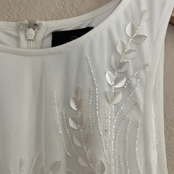 Adrianna Papell Embellished Blouson Dress in Ivory - Picture 8 of 11